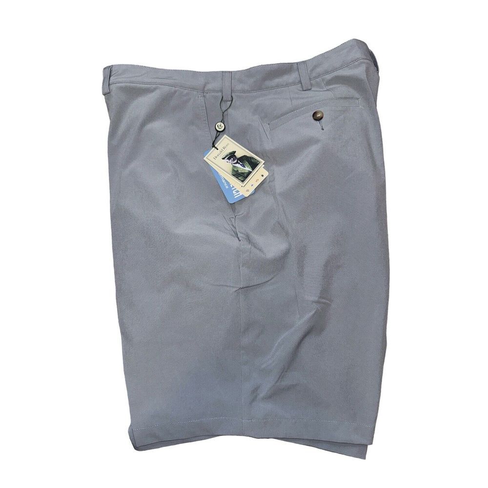 Donald Ross Golf Shorts Mens 44 Grey Performance‎ Stretch Flat Front NWT